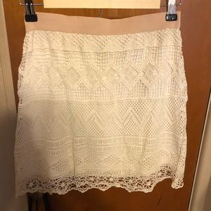 Crochet white skirt